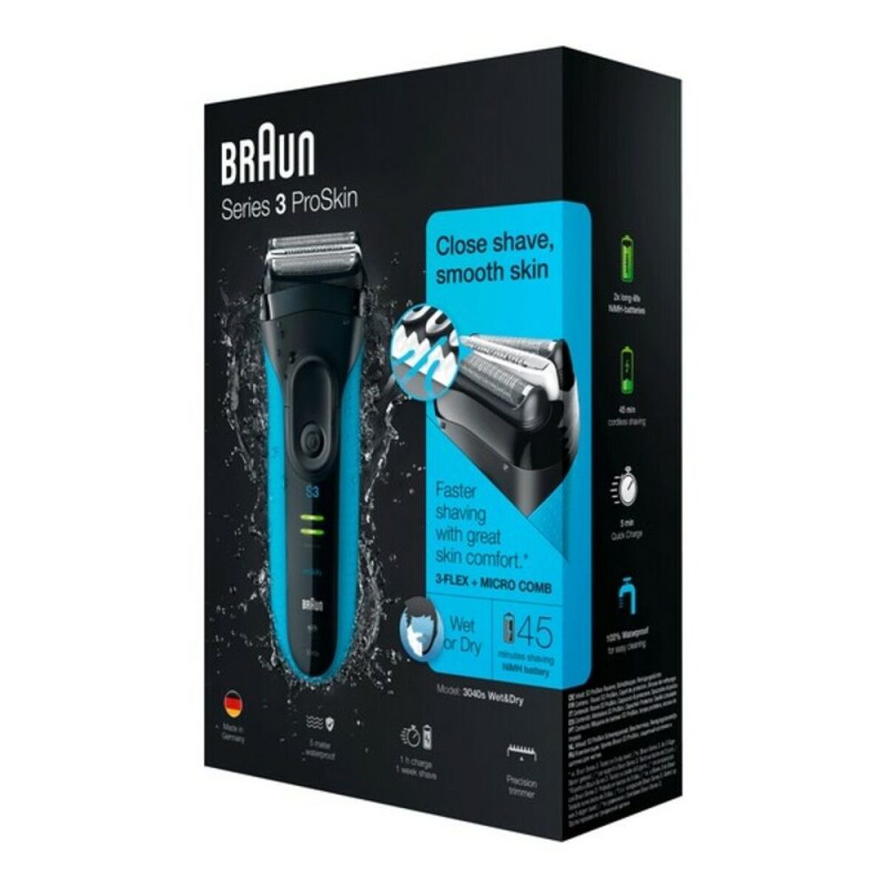 Barbeador elétrico Braun 3040s Azul - Image 4