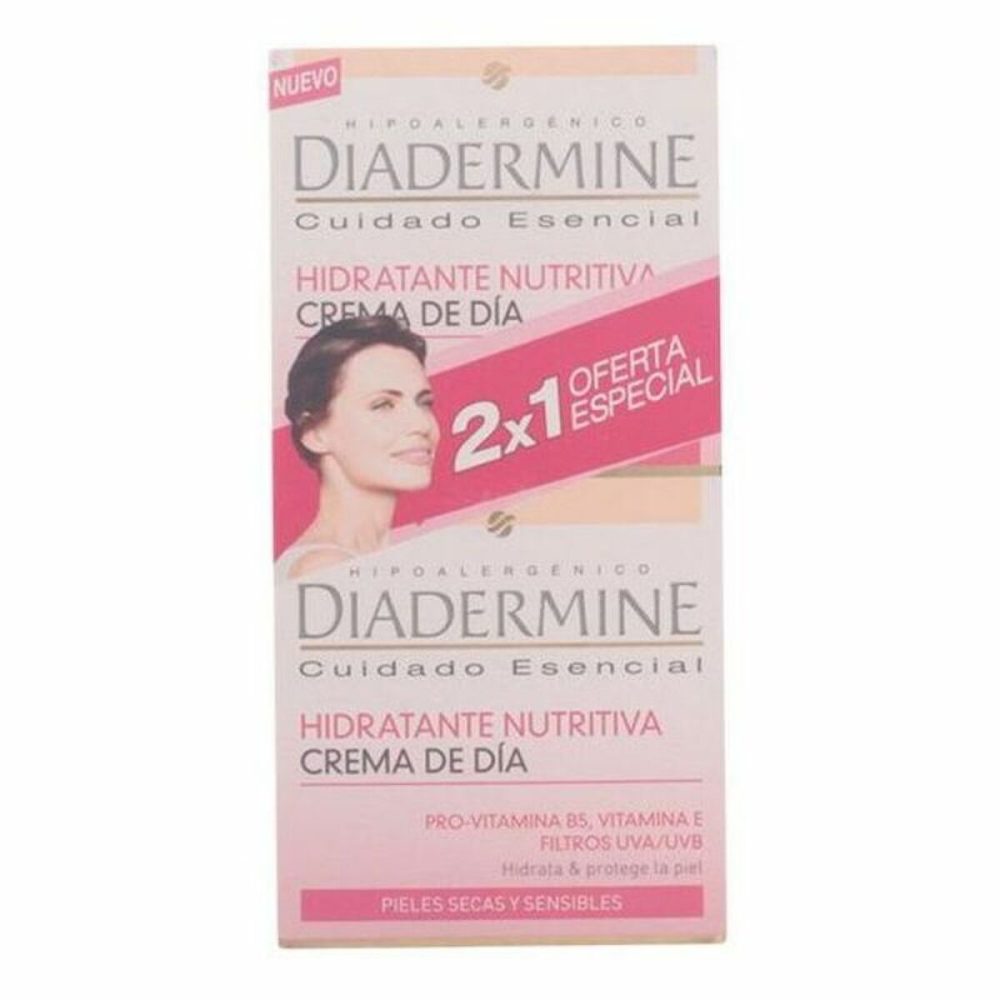 Conjunto de Cosmética Unissexo Diadermine Crema Hidratante Nutritiva Dia Ps 50 ml 2 Peças