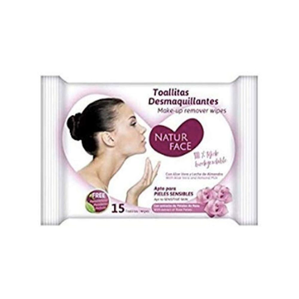 Toalhinhas Desmaquilhantes Natur Face Pétalas de rosa (20 uds)