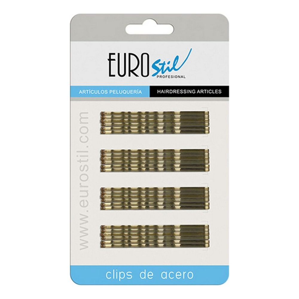 Ganchos para o Cabelo Eurostil TP-8423029012472_2522_Vendor 70 mm Bronze Ondulador (24 pcs)