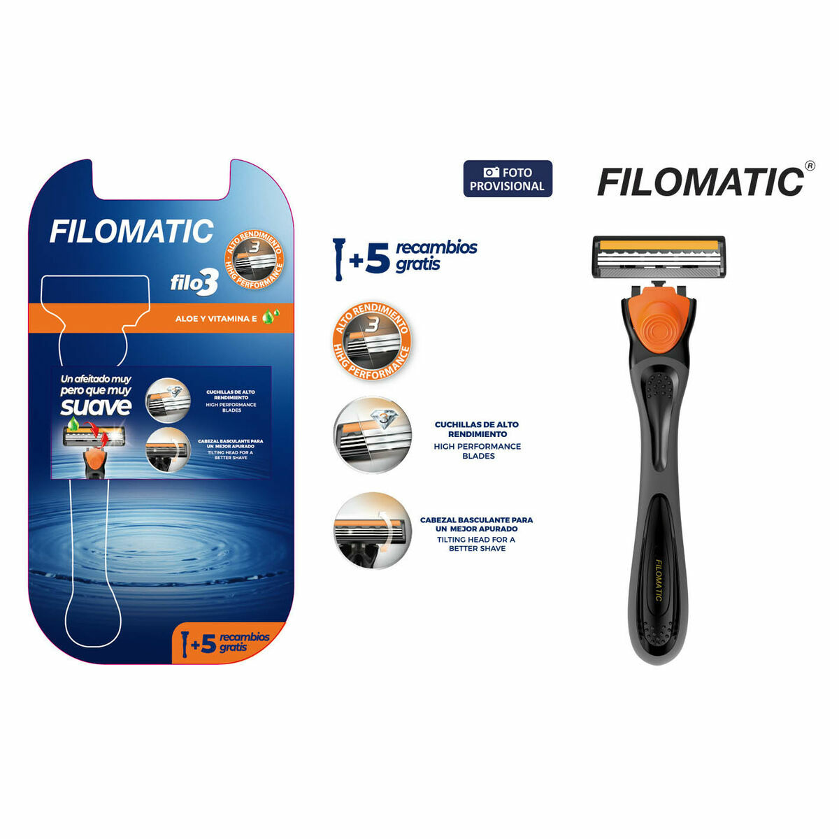 Máquina de Barbear Manual Filomatic Lâmina Tripla (18 Unidades) - MyBeau